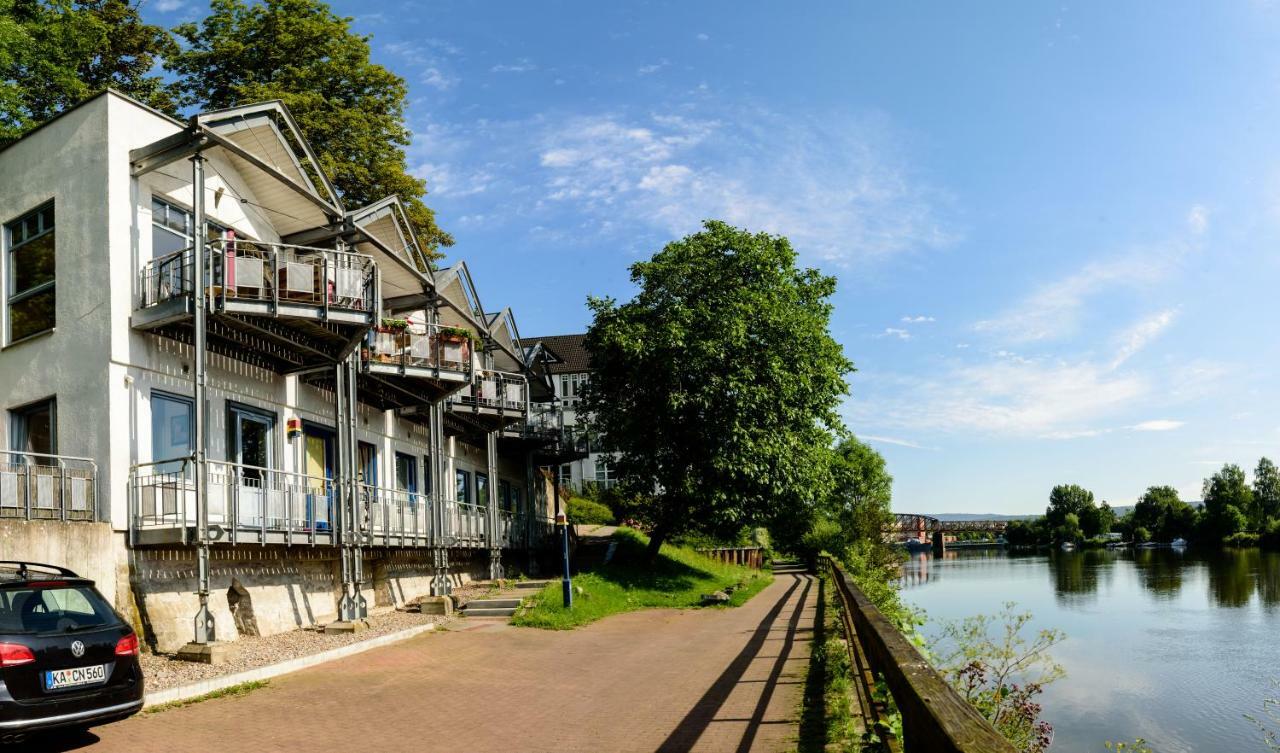 Weserwohnung - Bootshaus Urlaub Am Wasser Hamelin Dış mekan fotoğraf