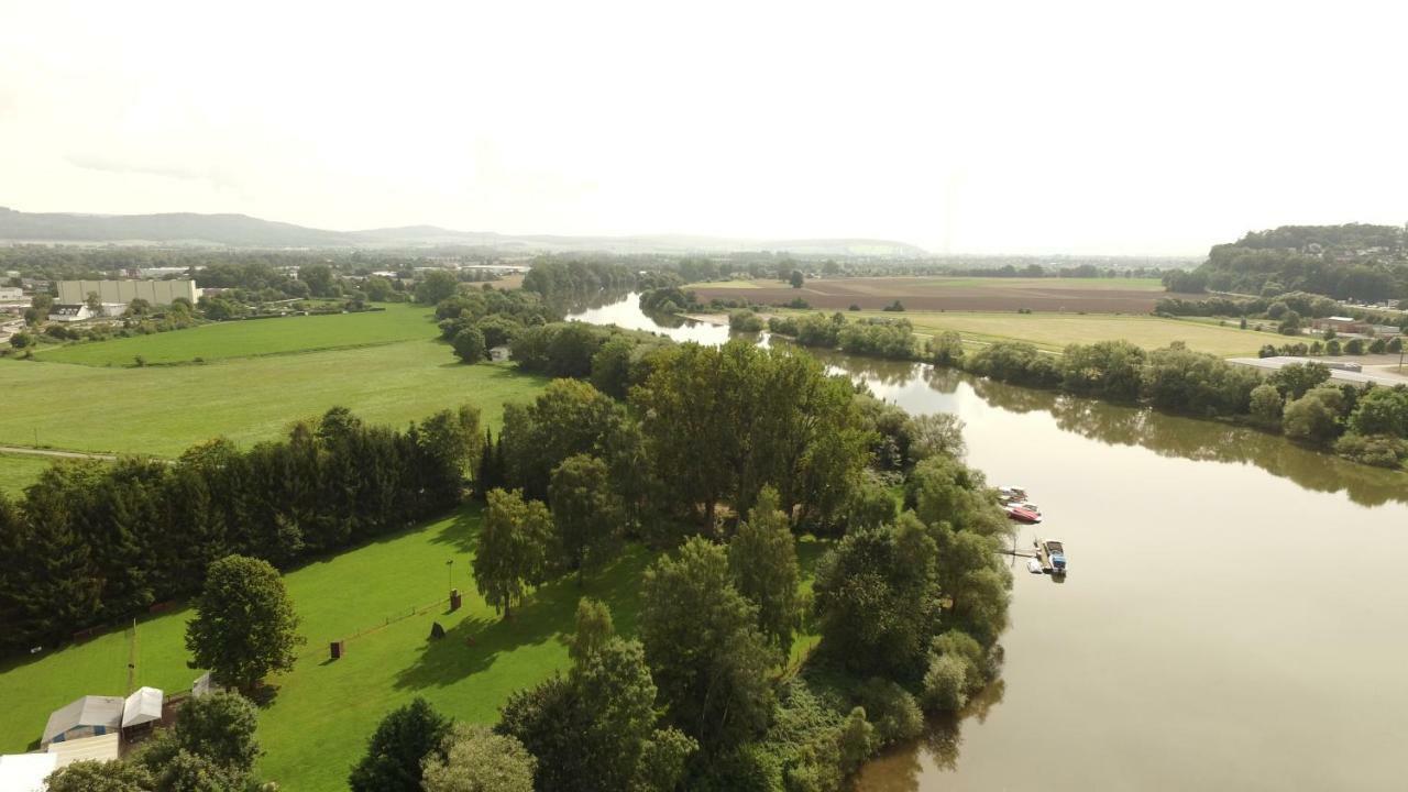 Weserwohnung - Bootshaus Urlaub Am Wasser Hamelin Dış mekan fotoğraf
